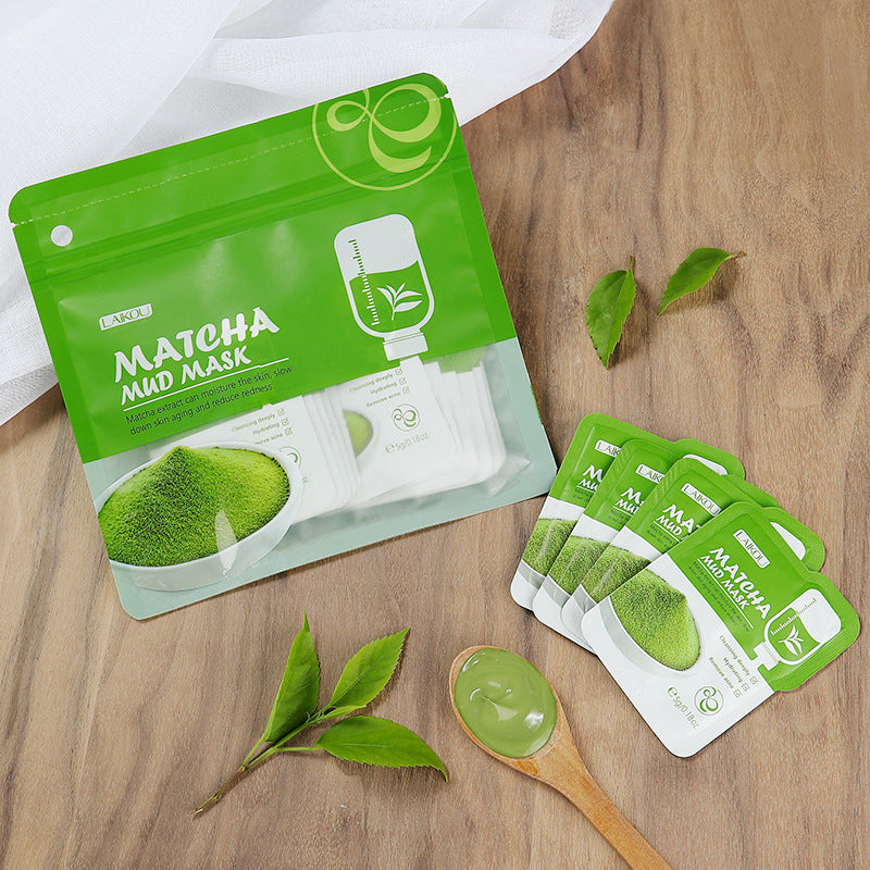 Matcha Green Clay Mask Pack 5g 12 packs, Moisturizing And Moisturizing