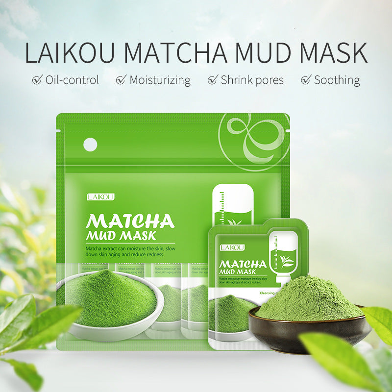 Matcha Green Clay Mask Pack 5g 12 packs, Moisturizing And Moisturizing