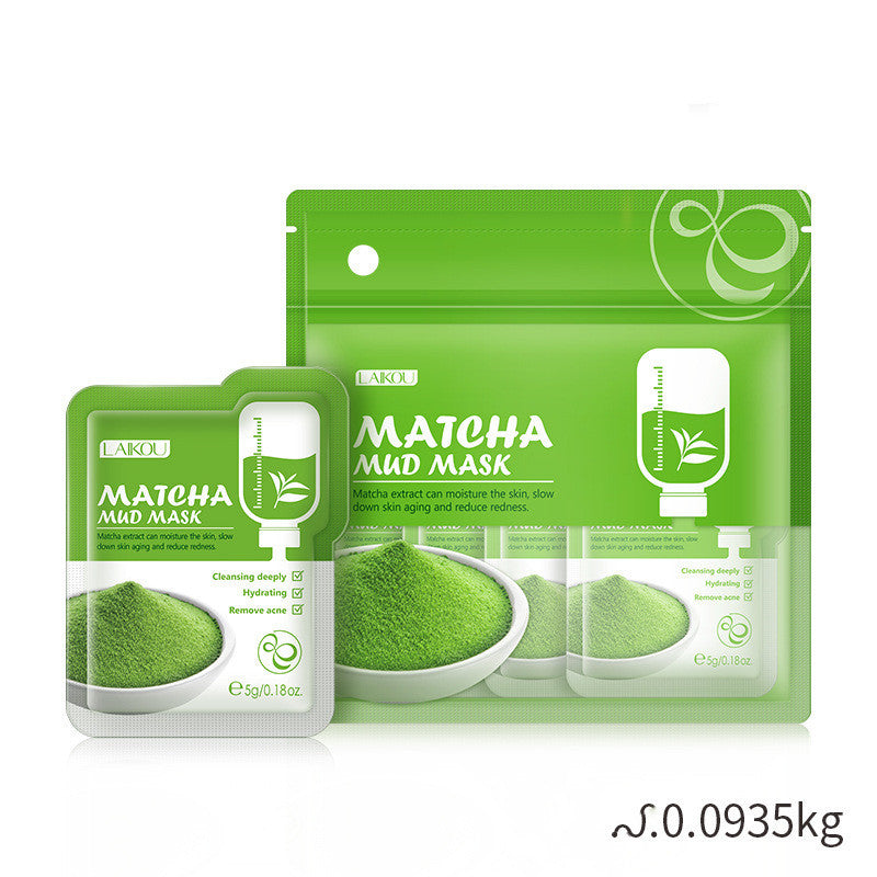 Matcha Green Clay Mask Pack 5g 12 packs, Moisturizing And Moisturizing